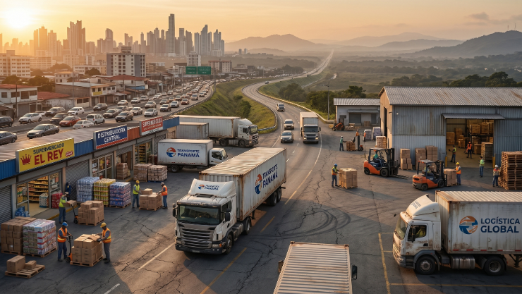 Sistema pos multi-sucursal: camiones haciedo la logística de entrega de mercancía en Panamá