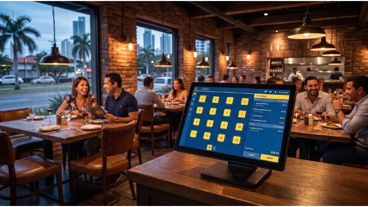 ITBMS en restaurantes Panamá: Sistema POS de Cuenti en un restaurante con diferentes comensales.