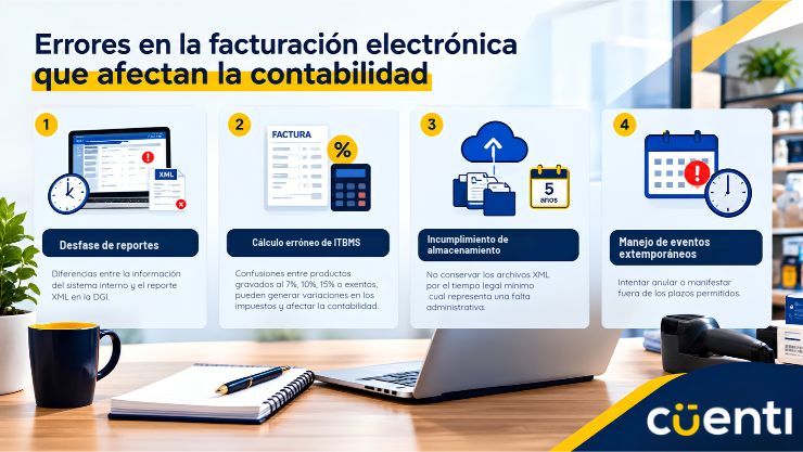 Factura electrónica en Panamá: explicación de los 4 puntos relacionados con la factura electrónica que pueden afectar la contabilidad de los negocios.