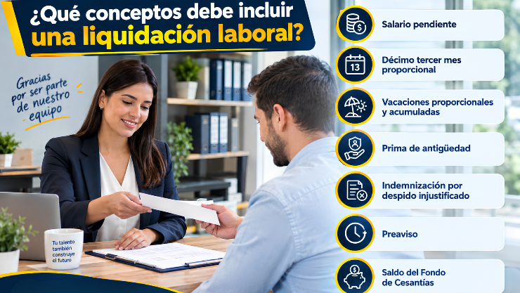 Liquidación laboral Panamá: explicación de conceptos claves para el proceso de liquidación por medio de un infográfico. 